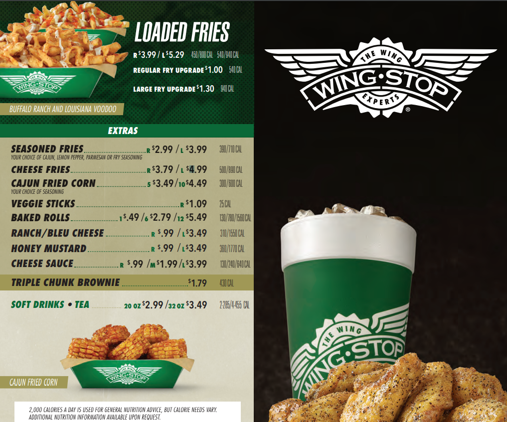 Wingstop Menu With Prices USA