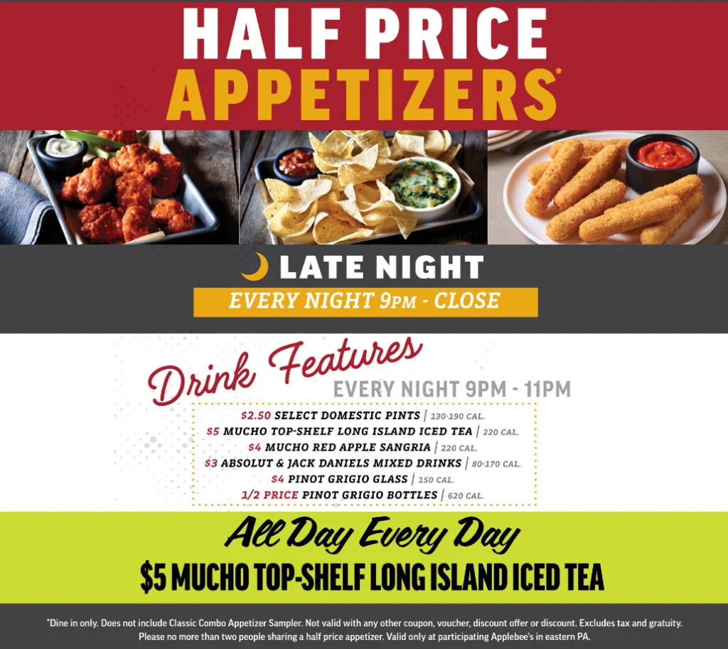 Yard House Half-Price Appetizers Menu Deal USA