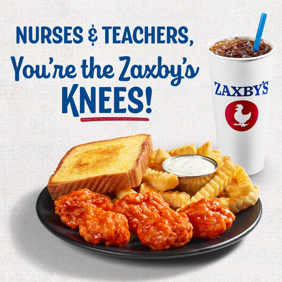 Zaxbys Famous Fingerz & Wingz Menu USA