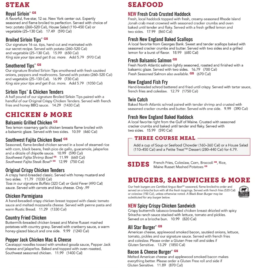 99 Restaurant Menu With Prices USA