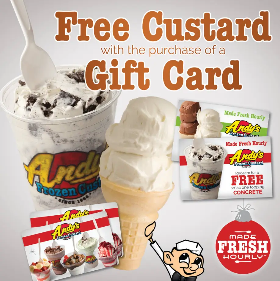 Andy's Frozen Custard Gift Cards USA