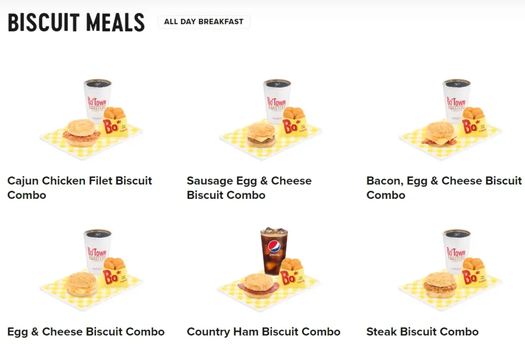 Bojangles Biscuit Meals Menu USA