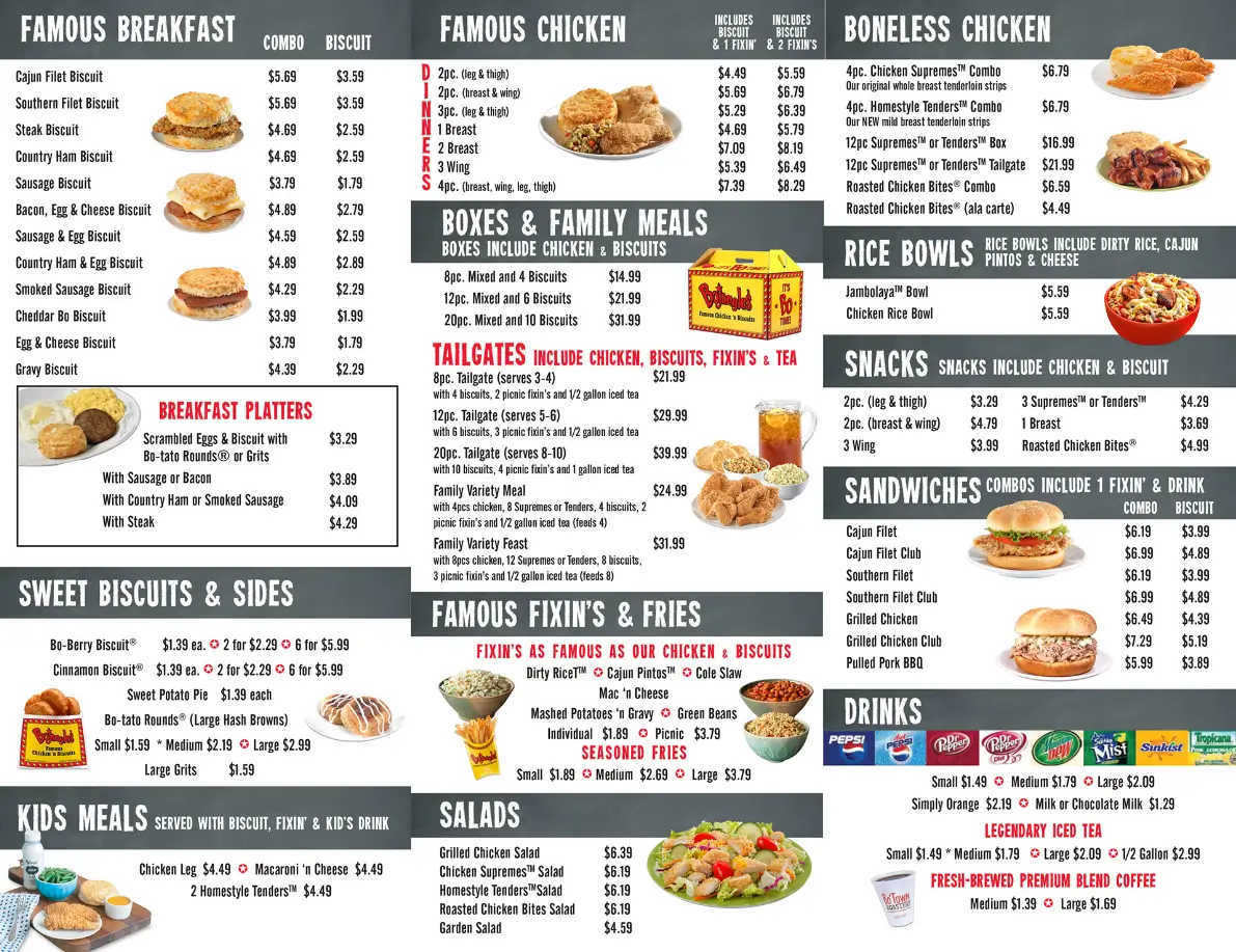 Bojangles Menu USA