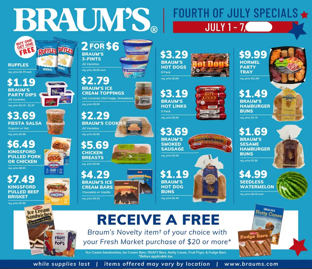 Braum’s Menu USA