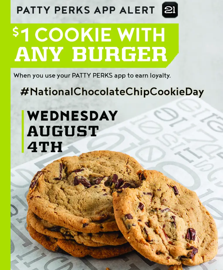 Burger 21 Cookies Menu USA