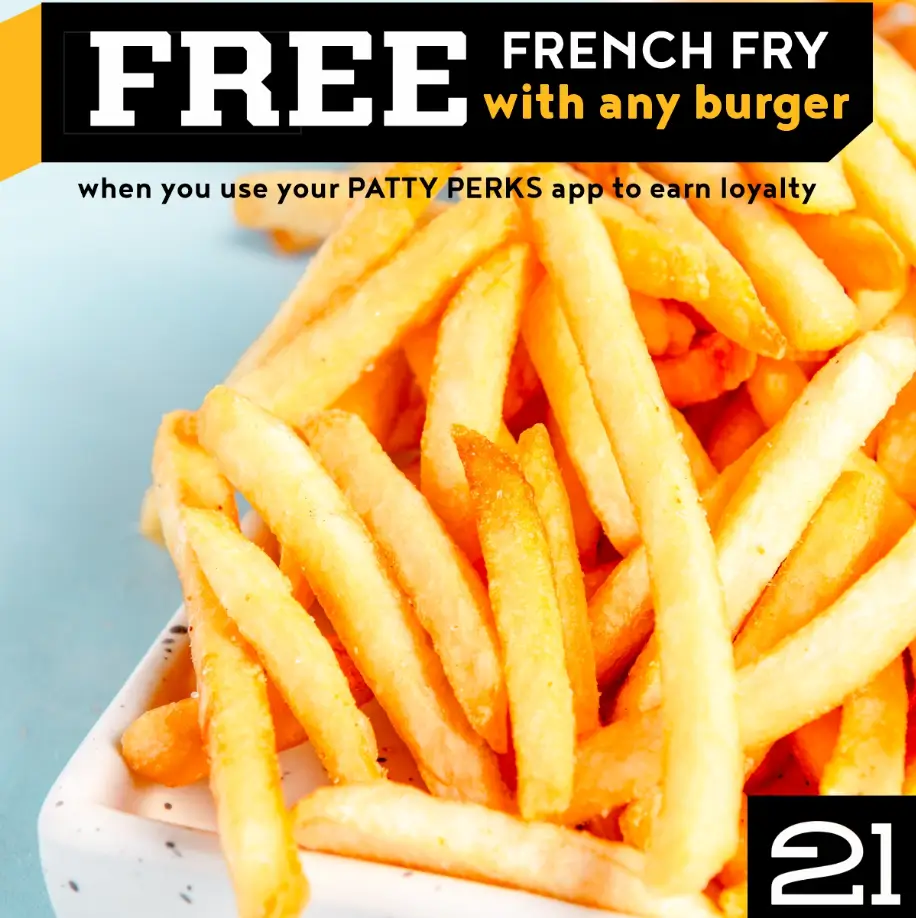 Burger 21 GF Fries Menu USA