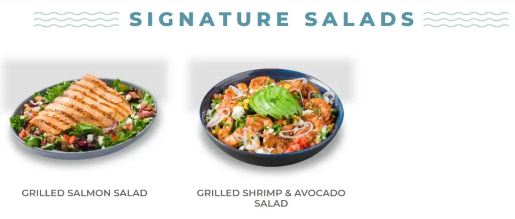 California Fish Grill SIGNATURE SALADS Menu USA