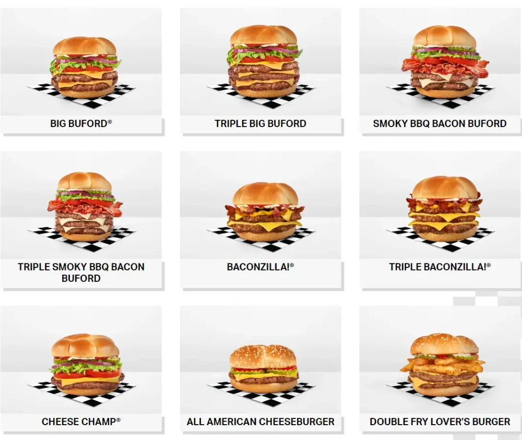 Checkers and Rally’s Burgers Menu USA