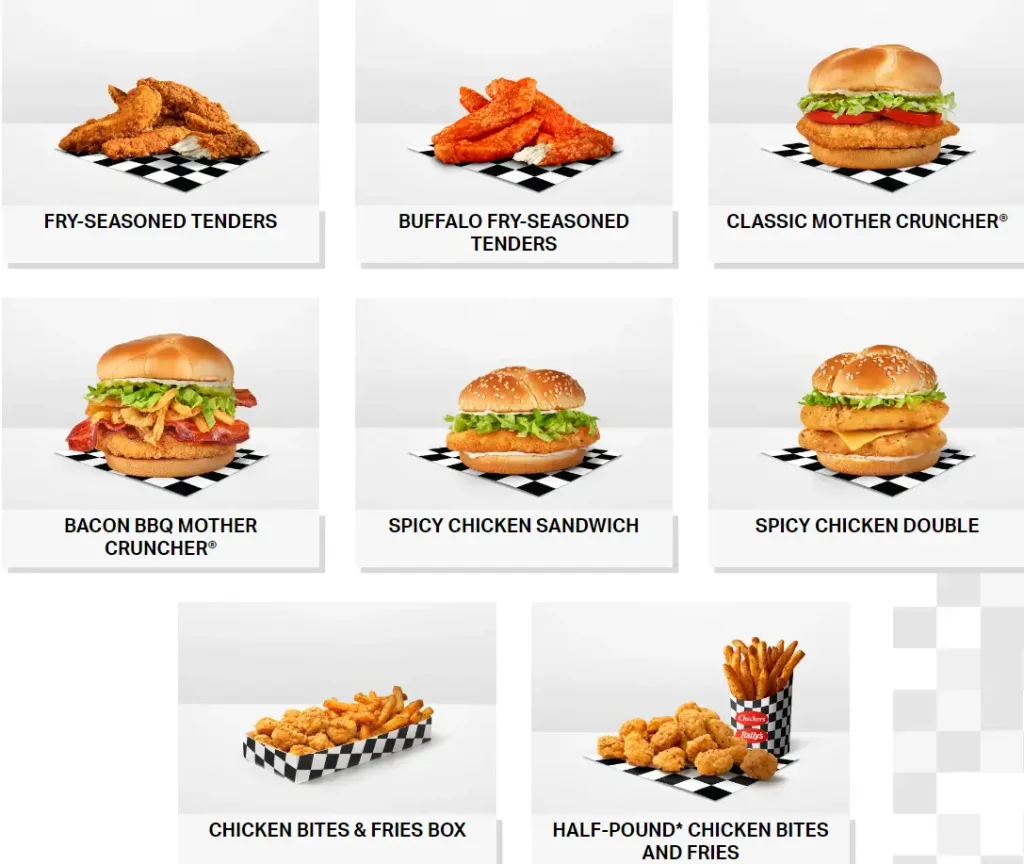 Checkers and Rally’s Chicken Menu USA