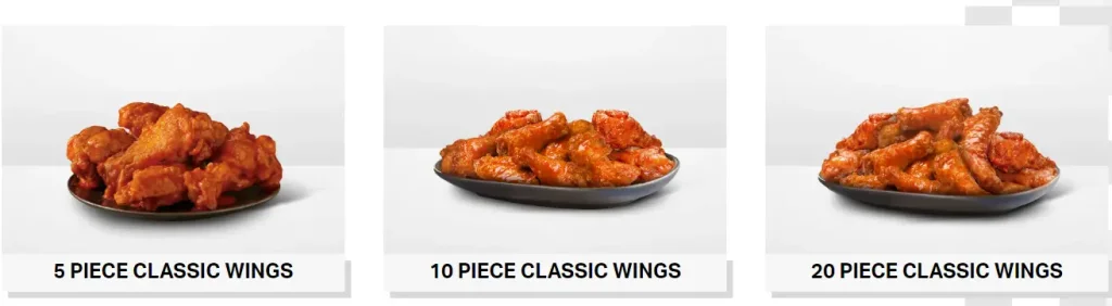 Checkers and Rally’s Classic Wings Menu USA