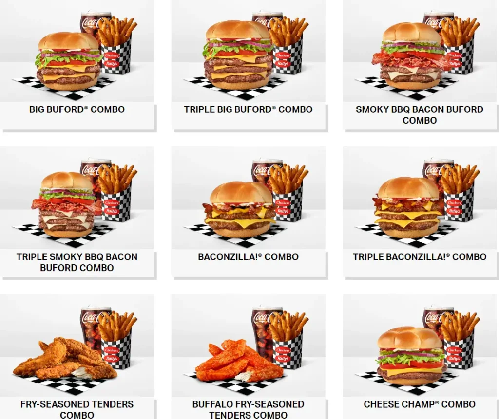 Checkers and Rally’s Combo Meals Menu USA