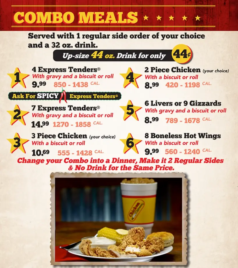 Chicken Express Combos Menu USA