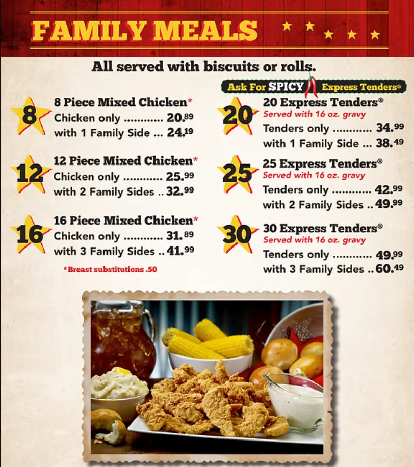 Chicken Express Family Meals Menu USA