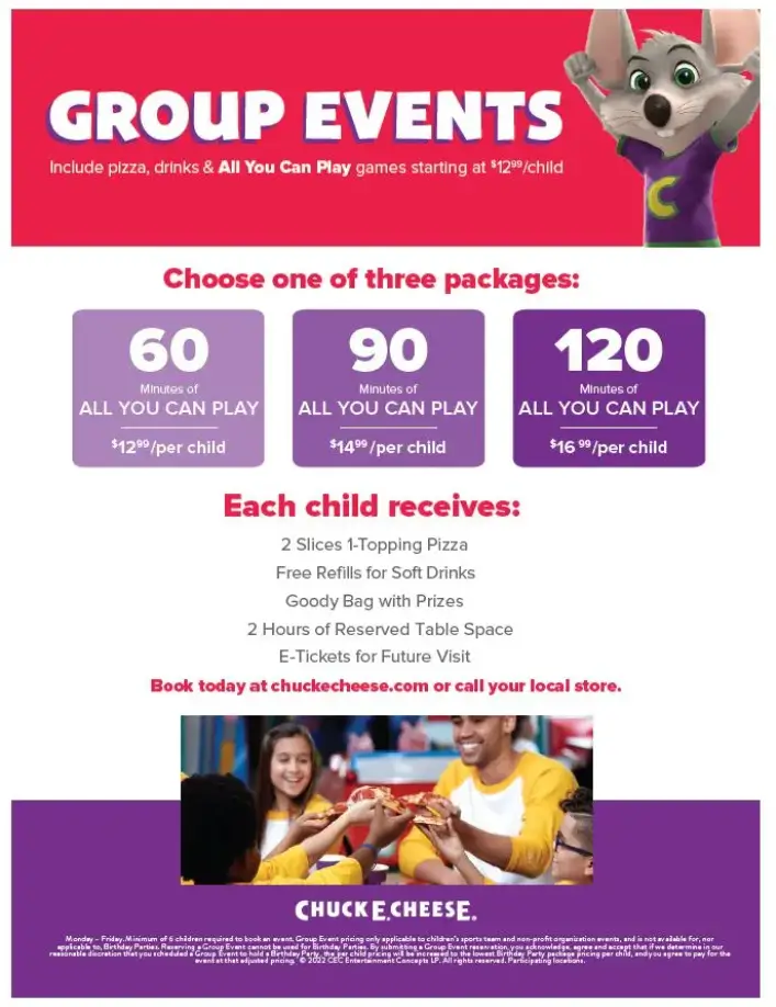 Chuck E. Cheese Unlimited Play Pass Deal USA