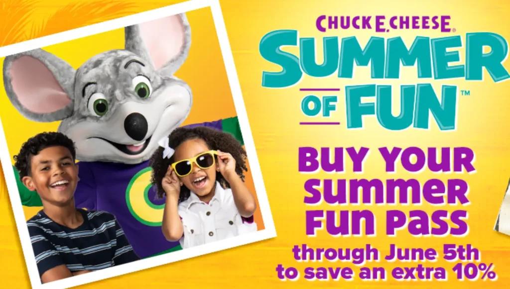 Chuck E. Cheese Weekly and Seasonal Promotions Deal USA