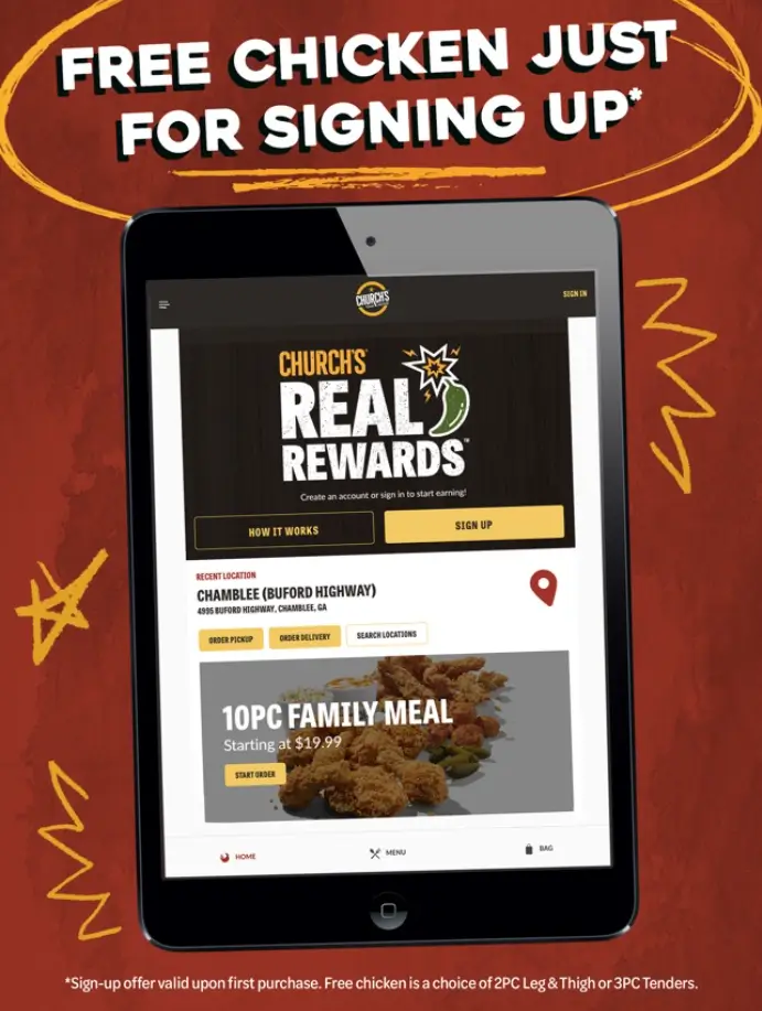 Church’s Chicken App-Exclusive Offers Deal USA