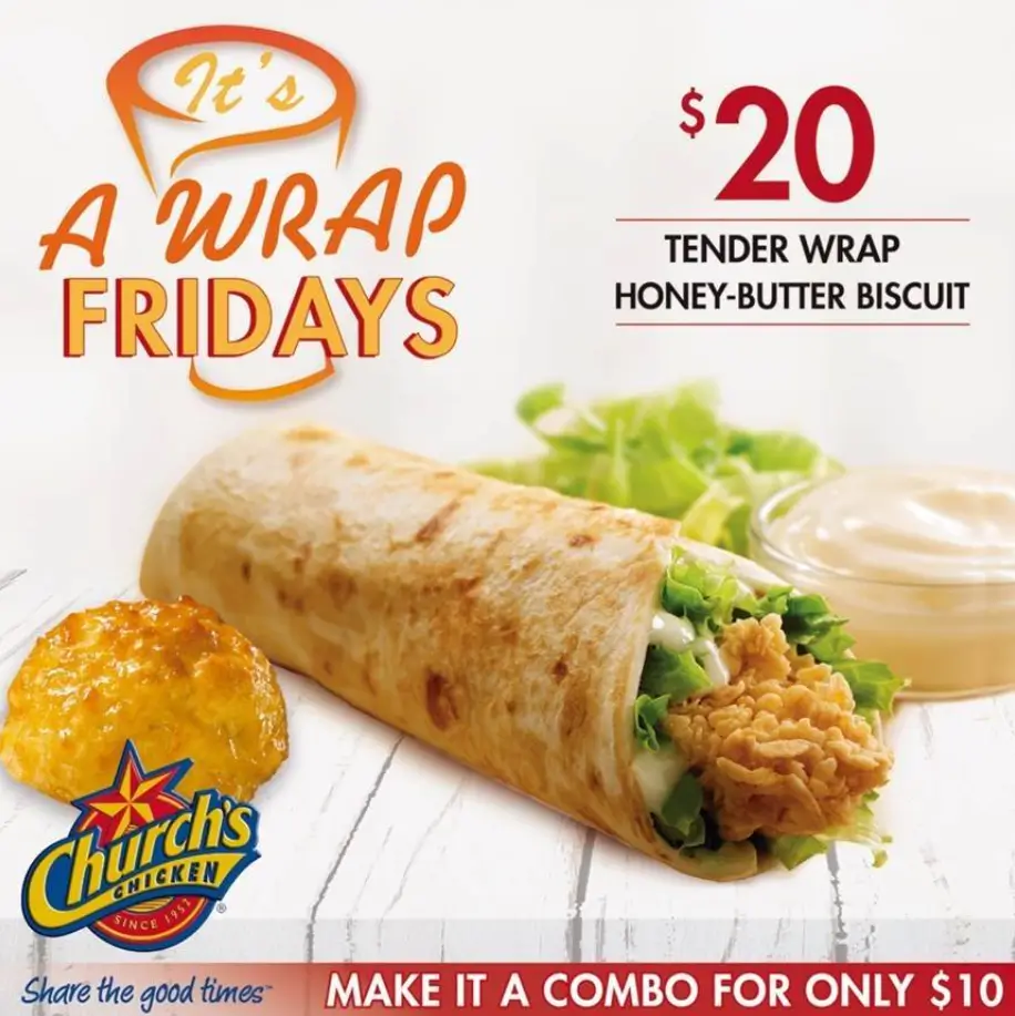 Church’s Chicken Tender Wraps Box Deal USA