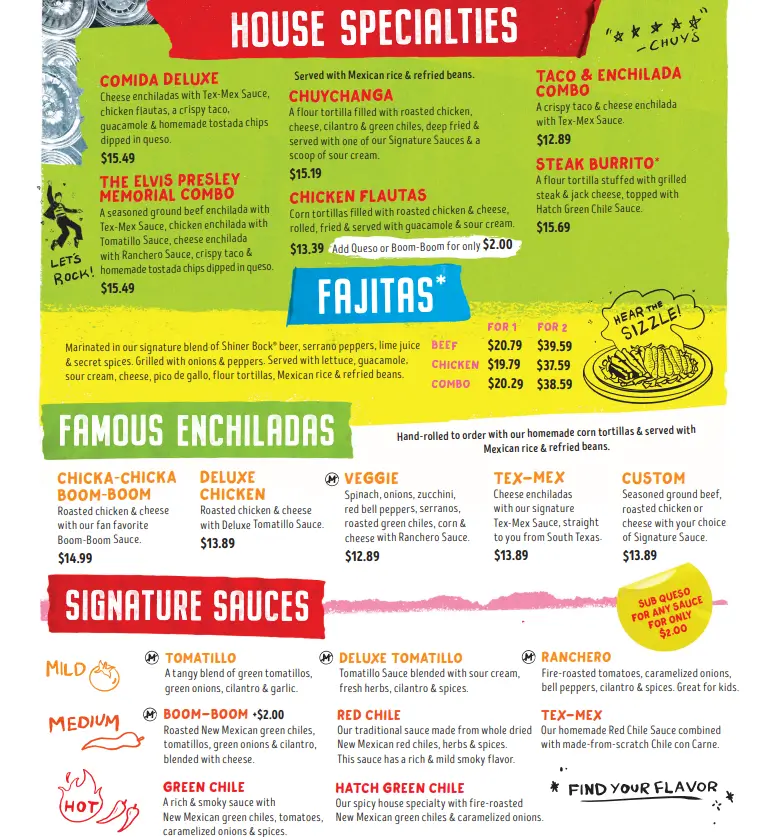 Chuy’s Menu With Prices USA