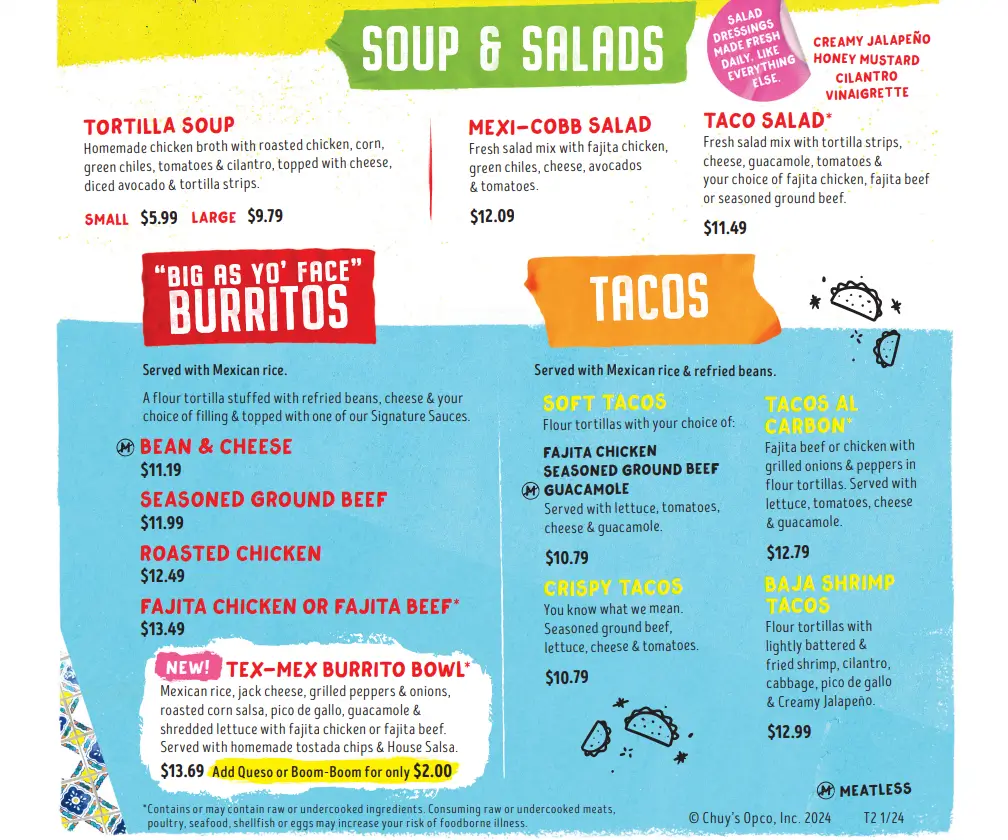 Chuy’s New Menu Items USA