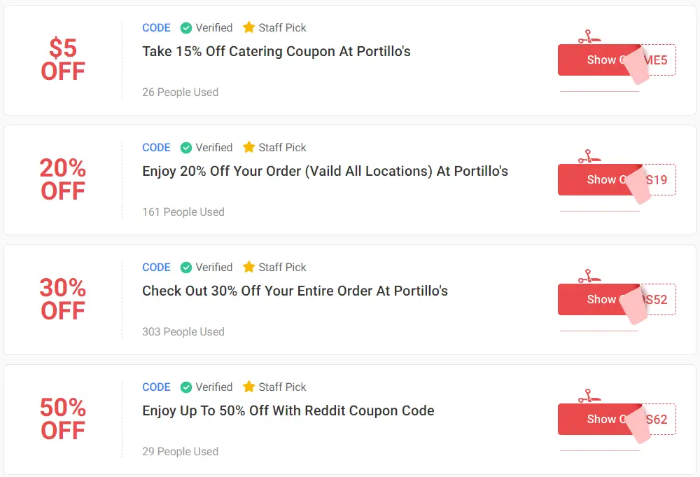 Coupons & Promo Code For Portillo's Menu USA