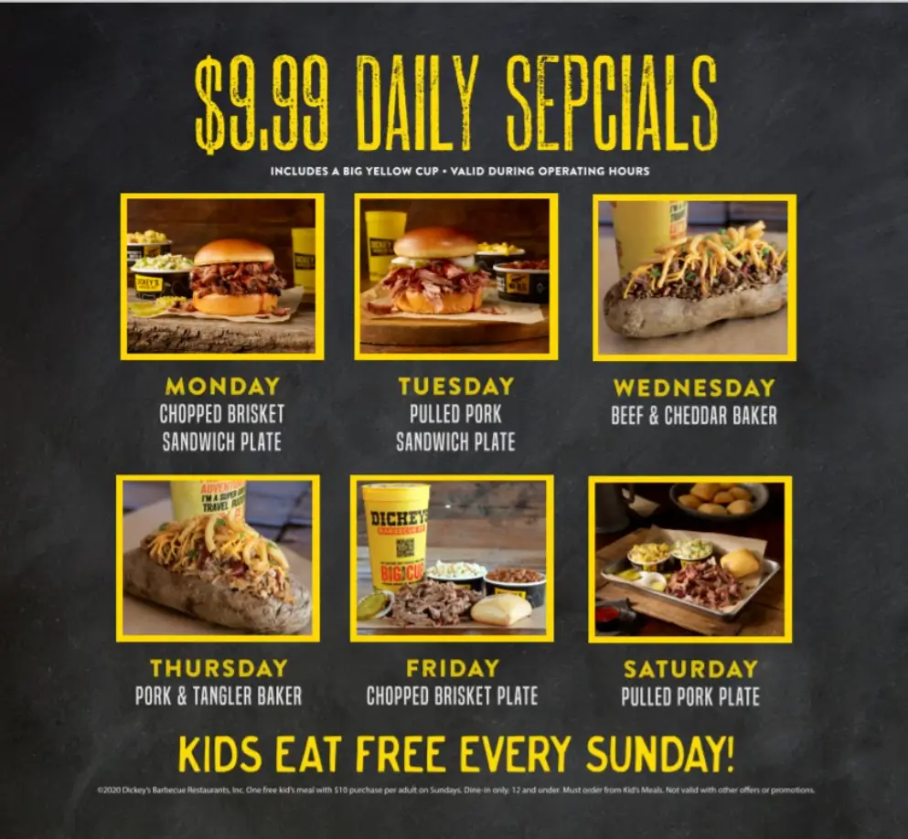 Dickey’s Barbecue Pit Daily Specials Deal USA