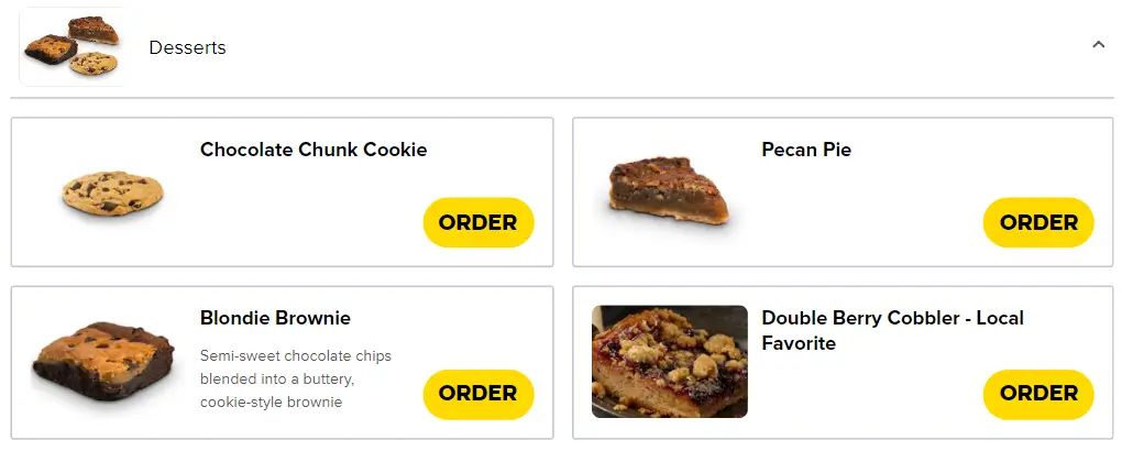 Dickey’s Barbecue Pit Desserts Menu USA