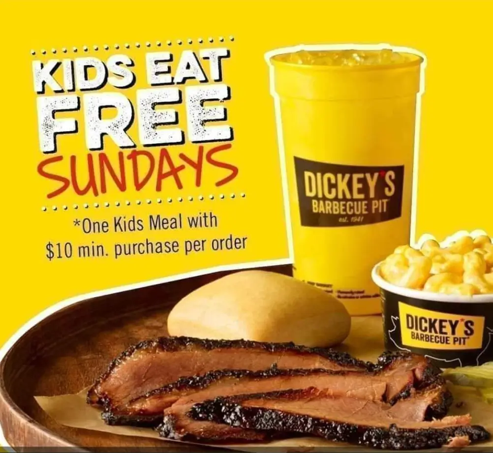 Dickey’s Barbecue Pit Kids Eat Free Deal USA