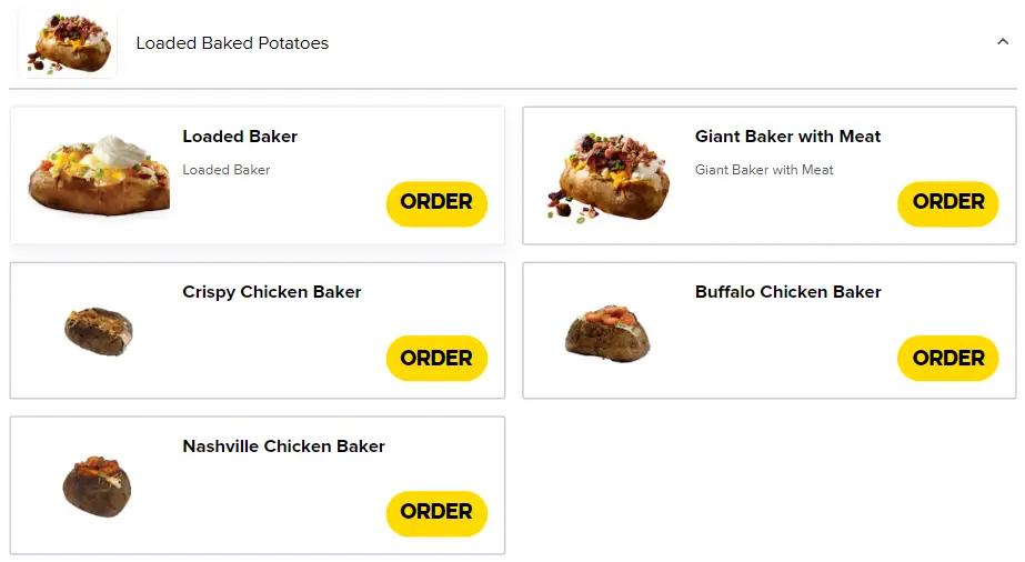 Dickey’s Barbecue Pit Loaded Baked Potatoes Menu USA