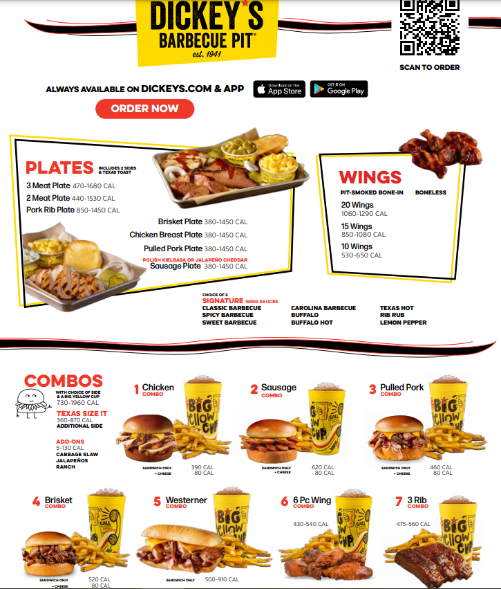 Dickey’s Barbecue Pit Menu USA