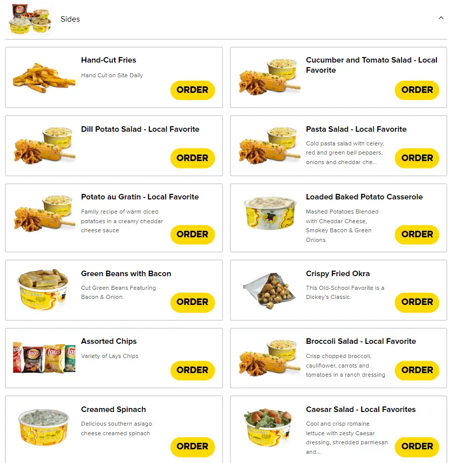 Dickey’s Barbecue Pit Sides Menu USA