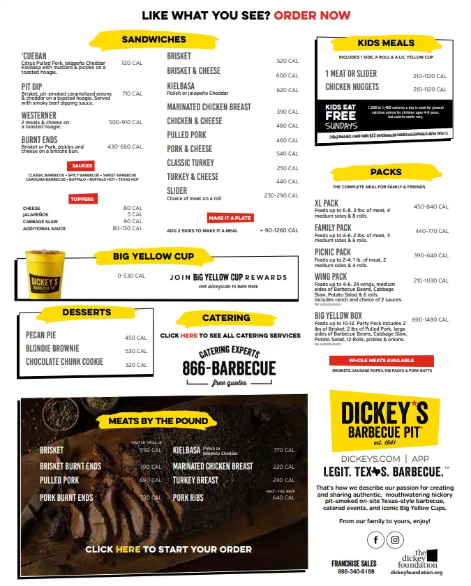 Dickey’s Barbecue Pit Updated Menu Prices USA