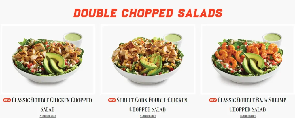 El Pollo Loco Double Chopped Salads Menu USA