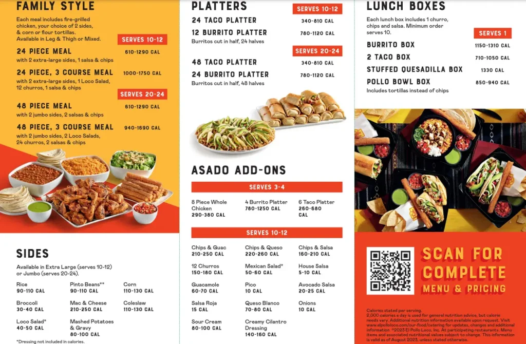 El Pollo Loco Menu With Prices USA