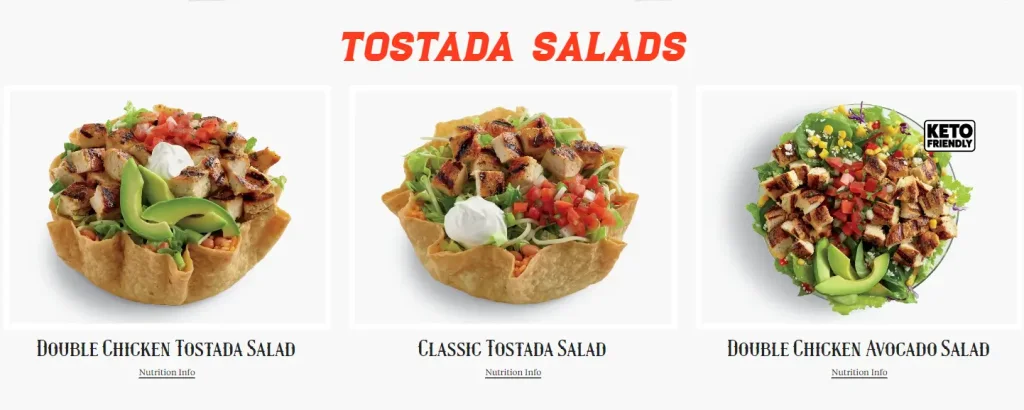 El Pollo Loco Salads Menu USA