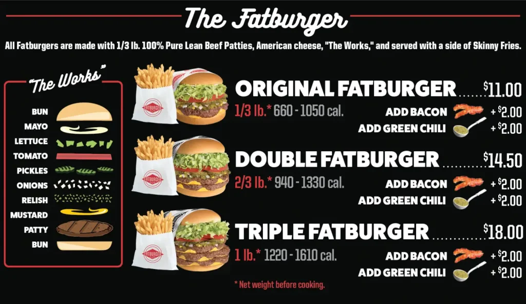 Fatburger New Menu Items Prices USA