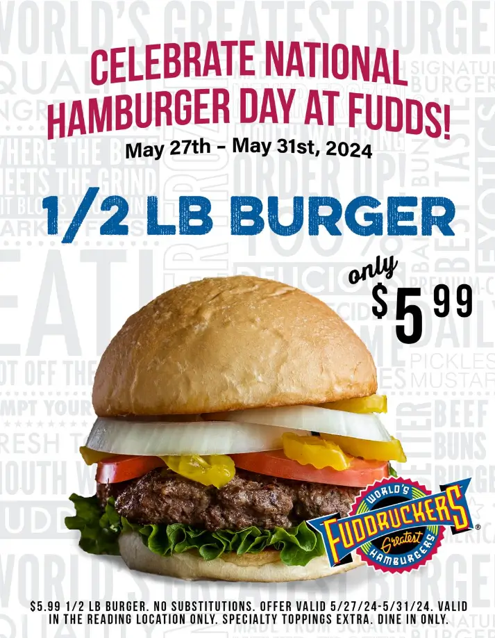 Fuddruckers 1/2 LB Exotics Menu USA