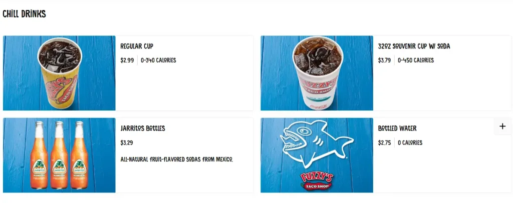 Fuzzy’s Taco Shop Chill Drinks Menu USA