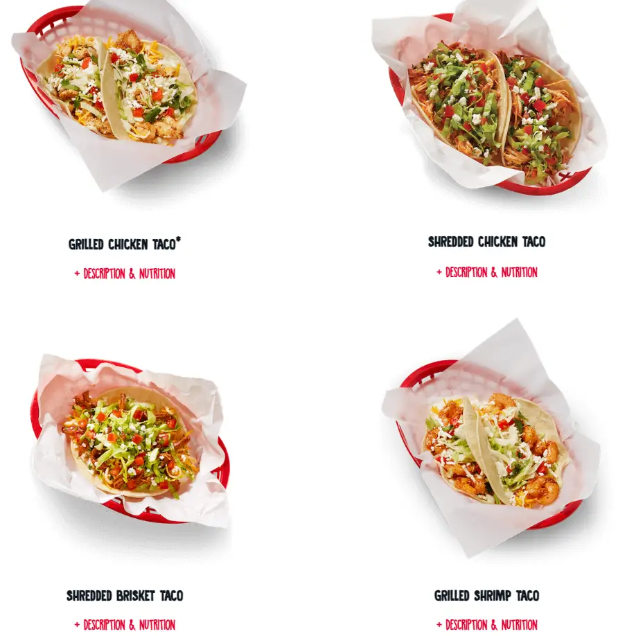 Fuzzy’s Taco Shop Fan Favorites Menu USA