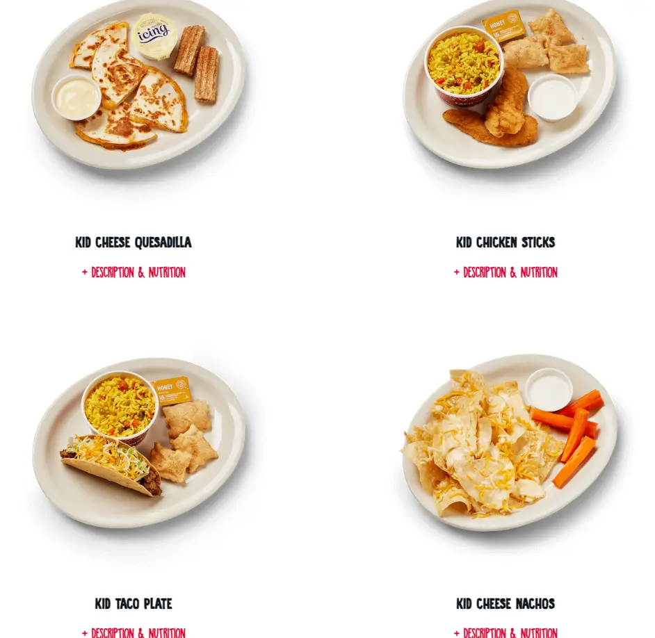 Fuzzy’s Taco Shop Kids Stuff Menu USA