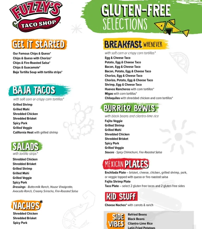 Fuzzy’s Taco Shop Menu USA