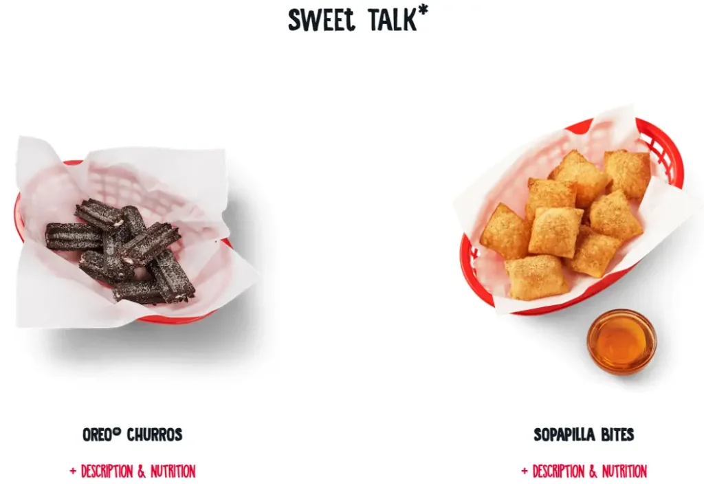 Fuzzy’s Taco Shop Sweet Talk Menu USA