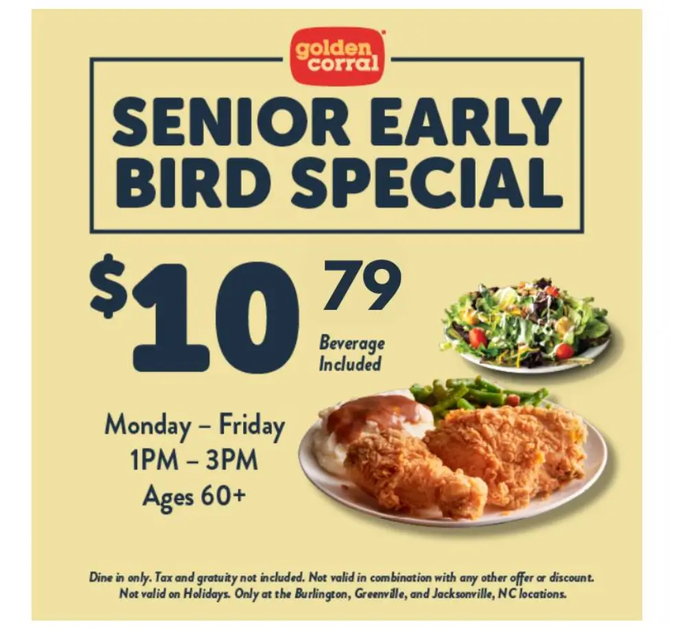 Golden Corral Early Bird Specials Deal USA