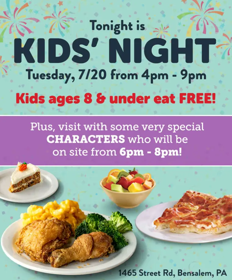 Golden Corral Kids Eat Free Nights Deal USA