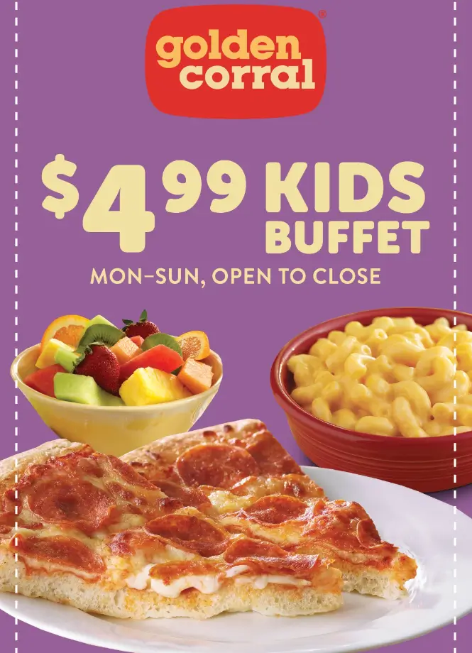 Golden Corral Kids Meals Menu USA