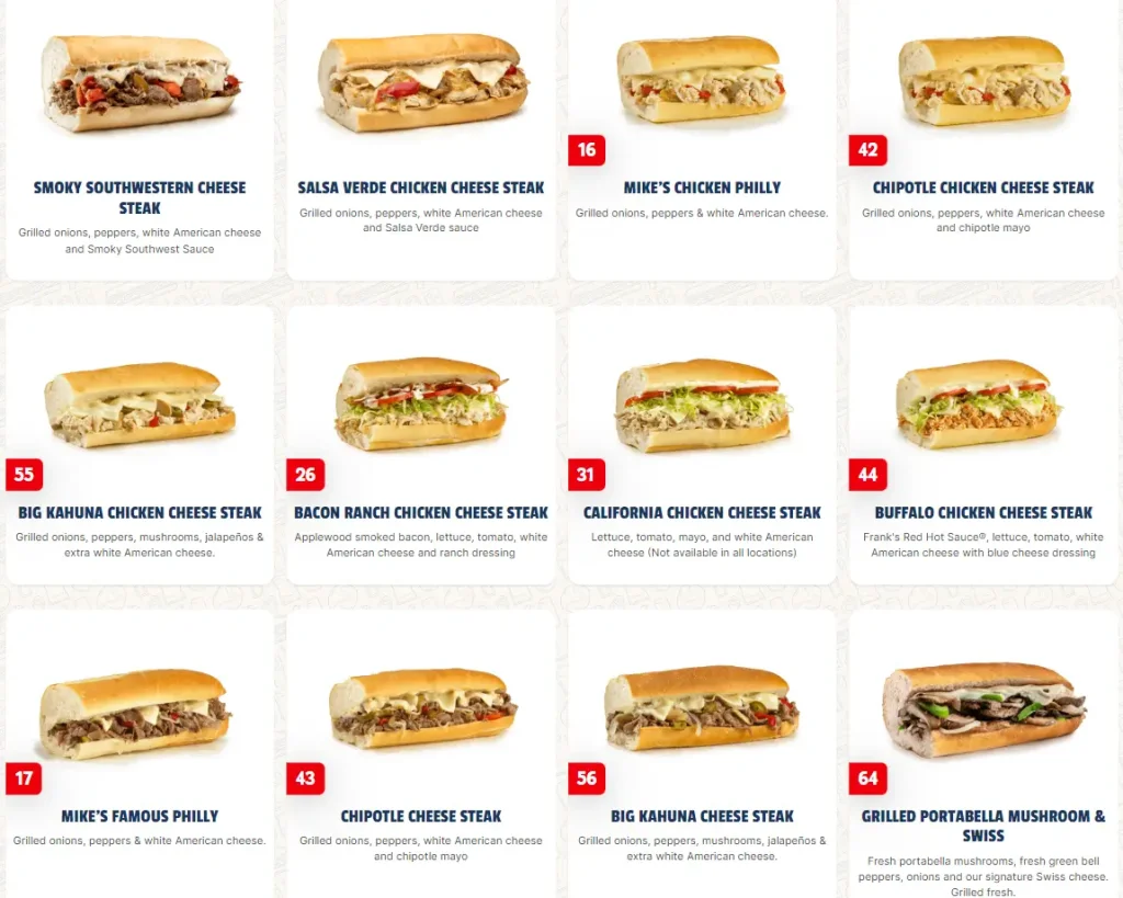 Jersey Mike’s Hot Subs Menu USA