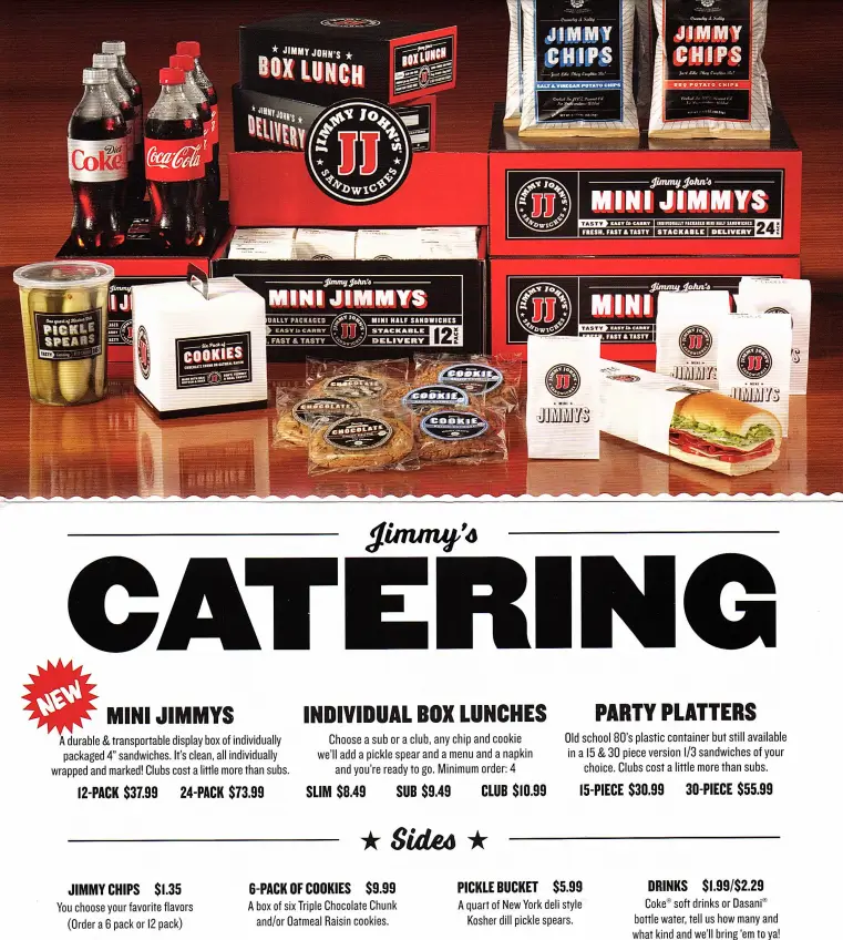 Jimmy John’s Catering Menu Prices USA