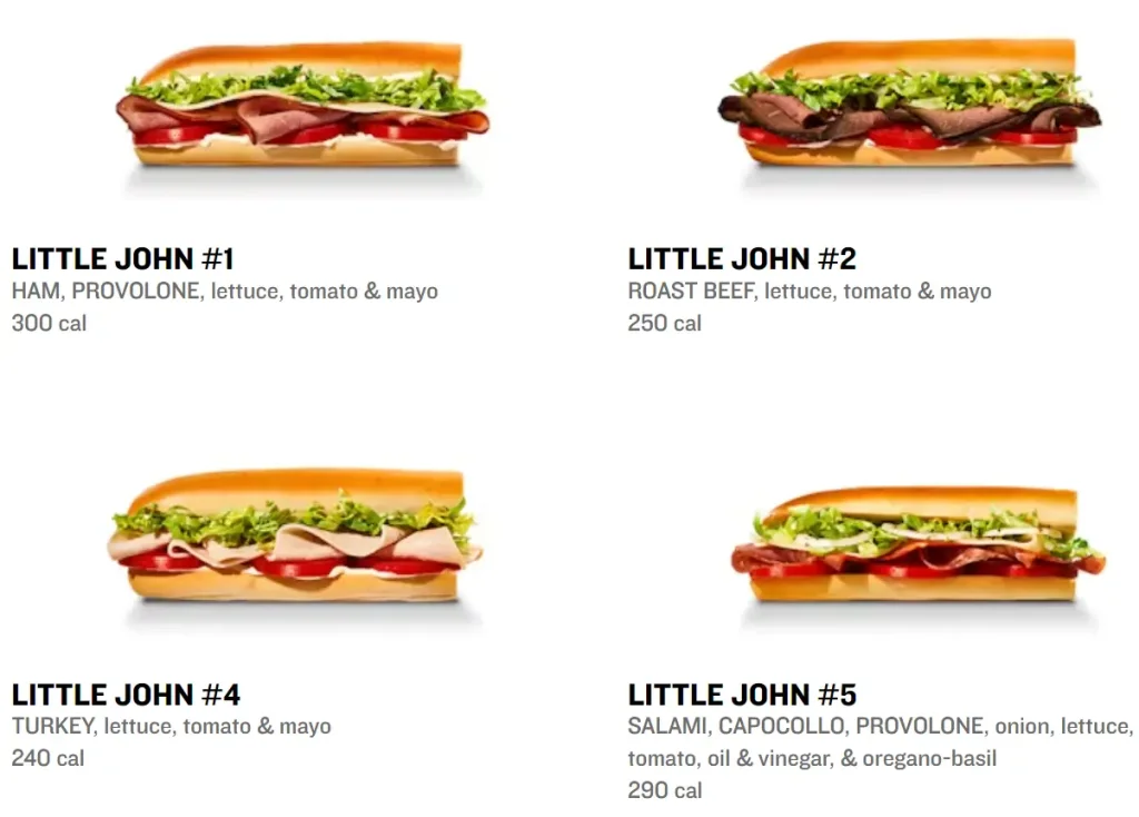 Jimmy John’s LITTLE JOHNS Menu USA