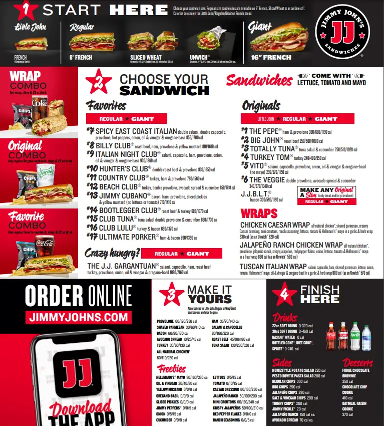 Jimmy John’s Menu USA