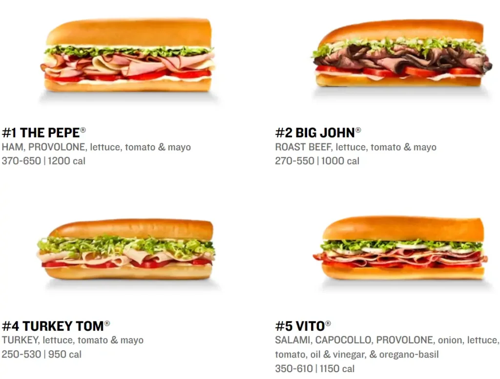 Jimmy John’s Regular ORIGINALS Menu USA