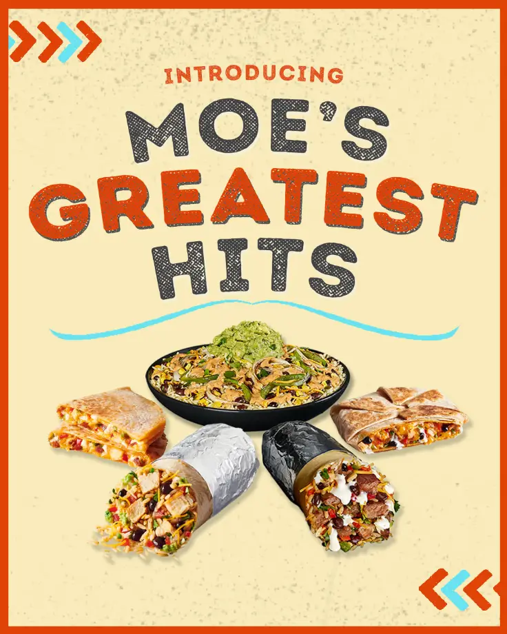 Moe's Southwest Grill Greatest Hits Menu USA